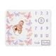 Butterfly Blush Pink and Purple Collection Monthly Milestone Baby Blanket