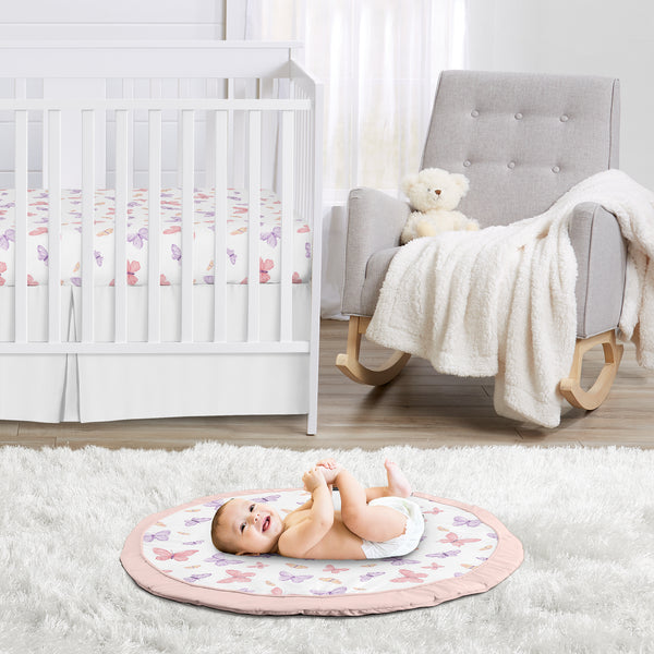 Butterfly Blush Pink and Purple Collection Playmat alternate view
