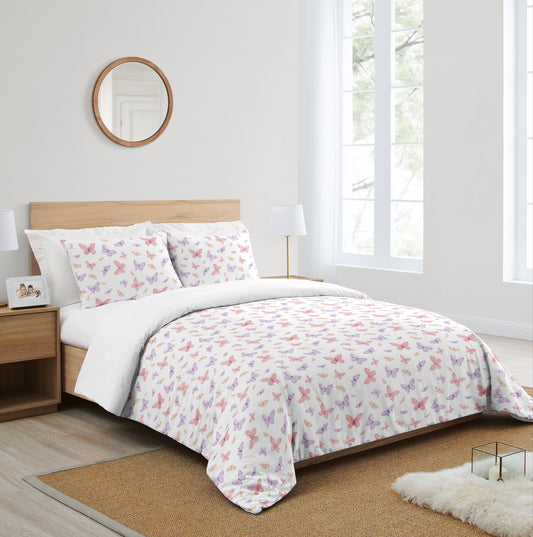 Butterfly Blush Pink and Purple Collection Full/Queen Bedding