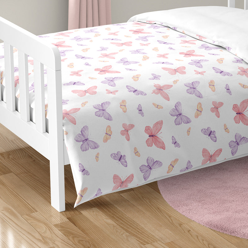 Butterfly Blush Pink and Purple Collection Toddler Bedding