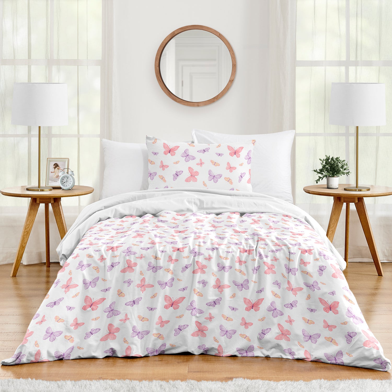 Butterfly Blush Pink and Purple Collection Twin Bedding