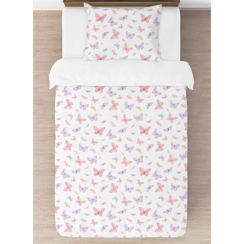Butterfly Blush Pink and Purple Collection Twin Bedding