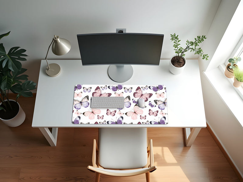 Purple and Pink Butterfly Collection Large Mouse Pad Desk Mat