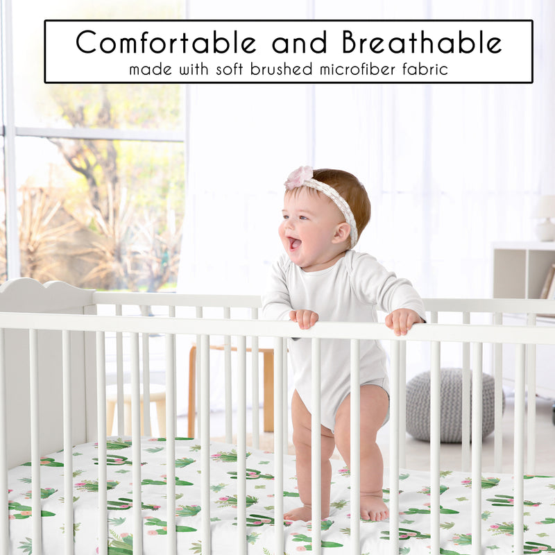 Cactus Floral Collection Crib Sheet  - Cactus Floral Print