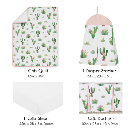 Cactus Floral Collection 4 Piece Crib Bedding