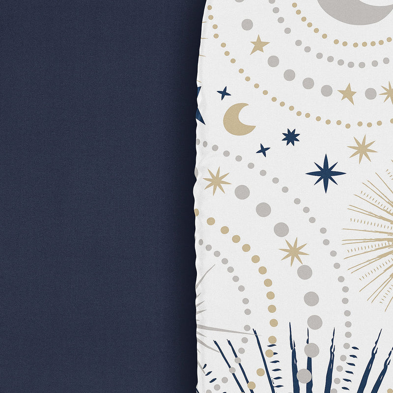 Celestial Navy Blue and Gold Collection 2 Pack Baby Bassinet Fitted Sheets
