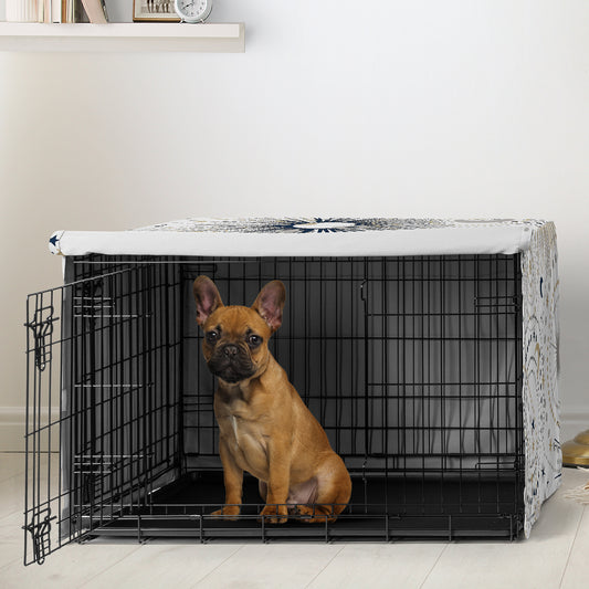 Celestial Navy Blue and Gold Collection Dog Crate Kennel Cover 30in.