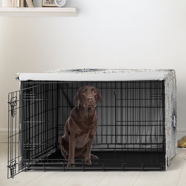 Celestial Navy Blue and Gold Collection Dog Crate Kennel Cover 42in. alternate view