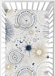 Celestial Navy Blue and Gold Collection Crib Sheet - Stars and Moon Print