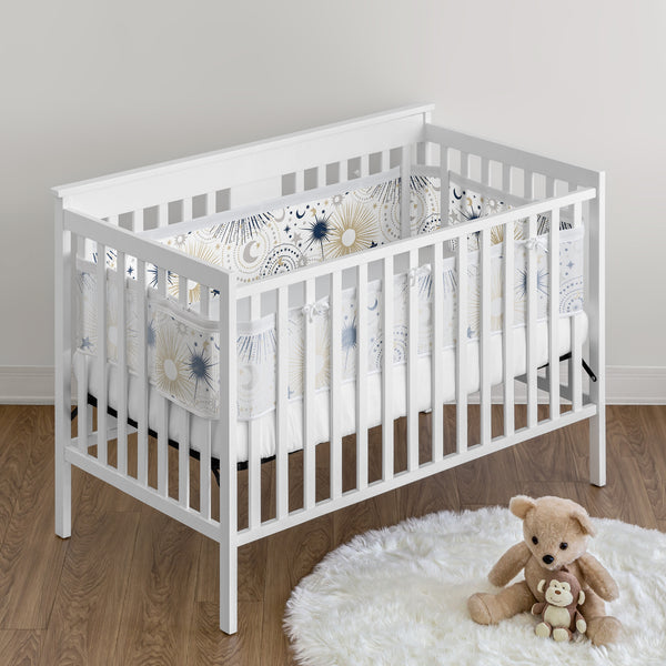 Celestial Navy Blue and Gold Collection Sweet Jojo Designs + BreathableBaby Breathable Mesh Crib Liner alternate view