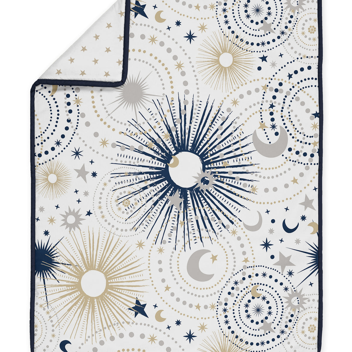 Celestial Navy Blue and Gold Collection Sweet Jojo Designs 6 Piece Crib Bedding + BreathableBaby Breathable Mesh Liner