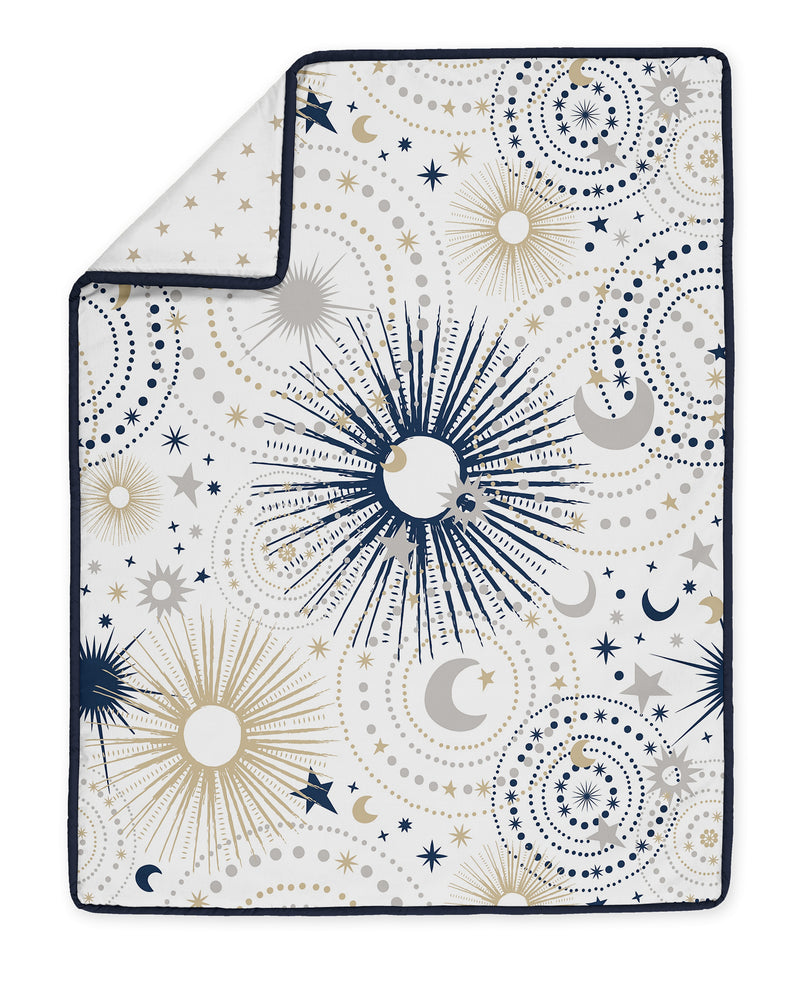 Celestial Navy Blue and Gold Collection Sweet Jojo Designs 6 Piece Crib Bedding + BreathableBaby Breathable Mesh Liner