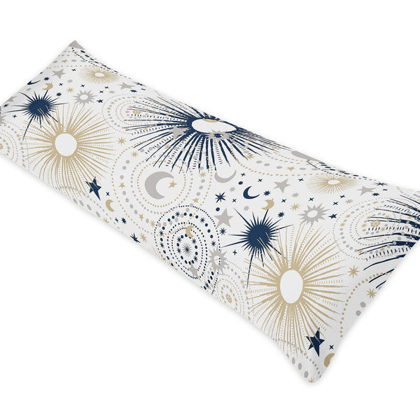 Celestial Navy Blue and Gold Collection Full Length Body Pillow Cover