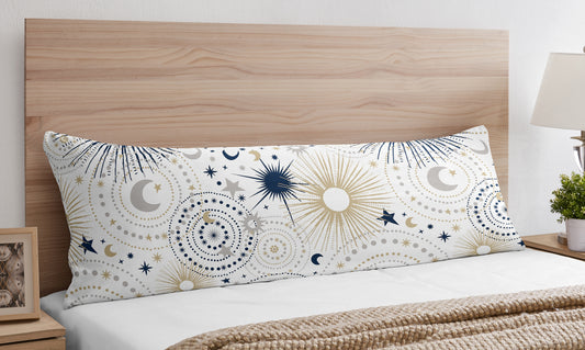 Celestial Navy Blue and Gold Collection Full Length Body Pillow Cover