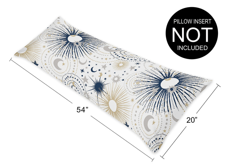 Celestial Navy Blue and Gold Collection Full Length Body Pillow Cover