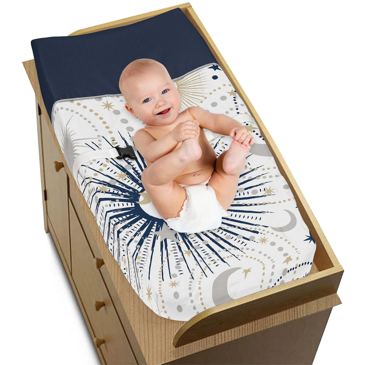 Celestial Navy Blue and Gold Collection Changing Pad Cover