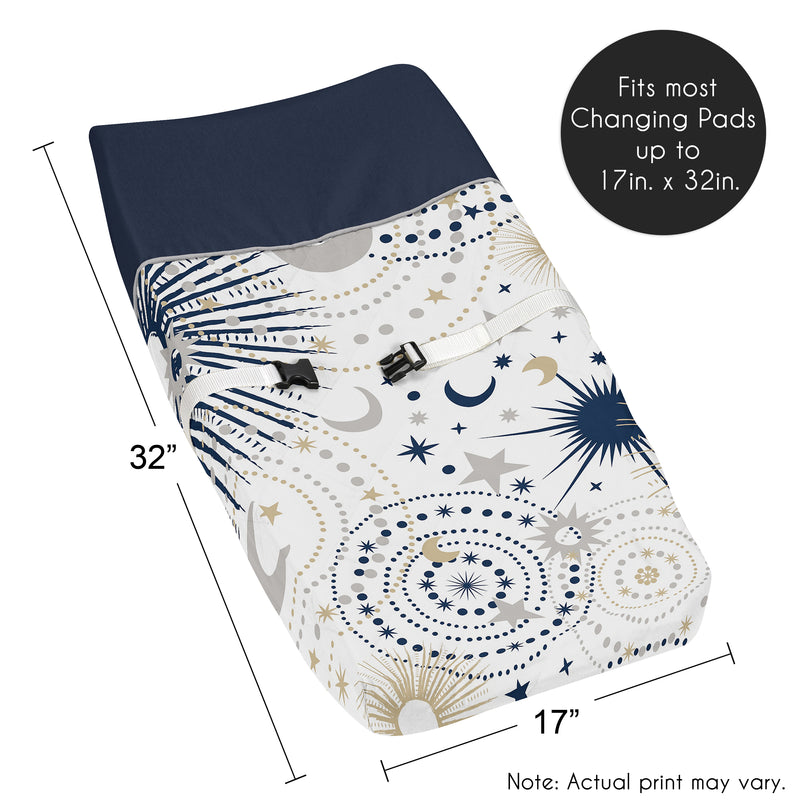 Celestial Navy Blue and Gold Collection Changing Pad Cover