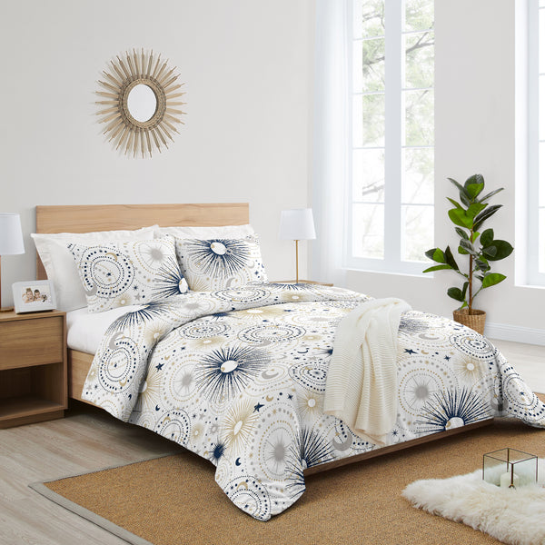 Celestial Navy Blue and Gold Collection Full/Queen Bedding alternate view