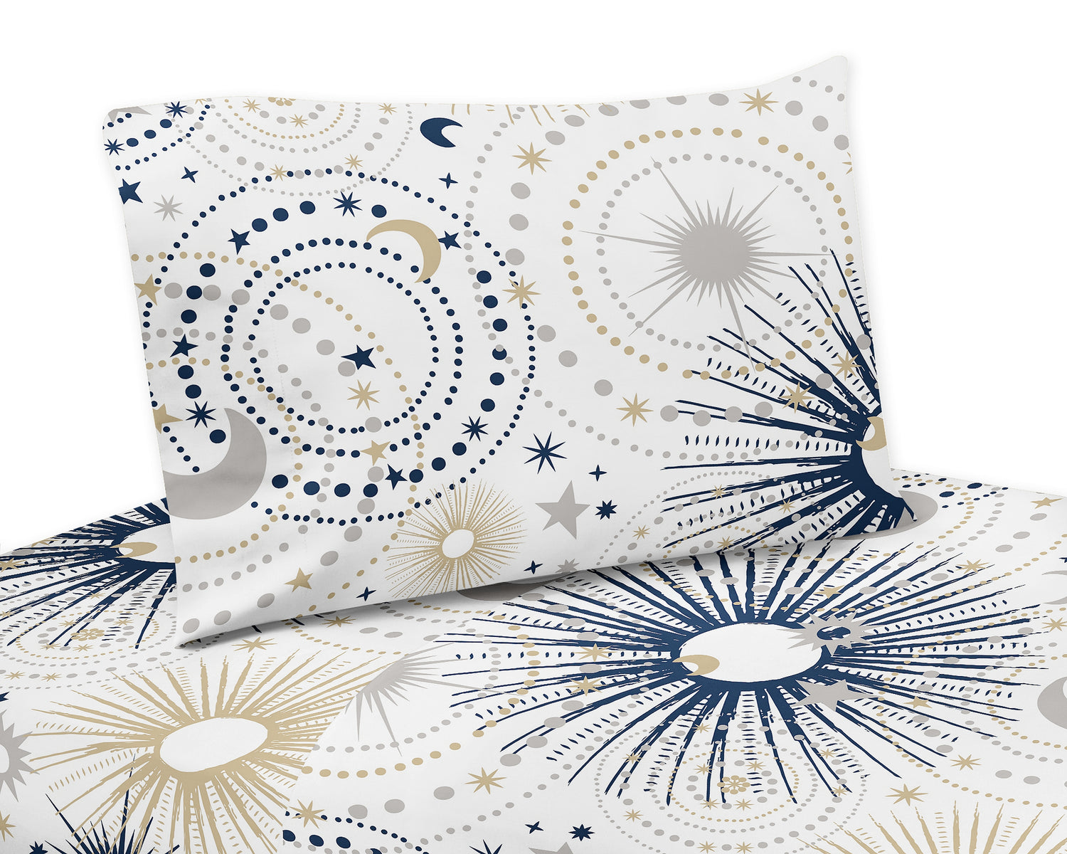 Celestial Navy Blue and Gold Collection Twin Sheet Set