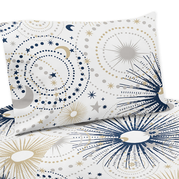 Celestial Navy Blue and Gold Collection Twin Sheet Set