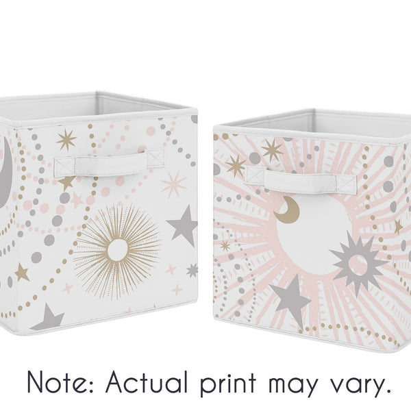 Celestial Pink and Gold Collection Foldable Fabric Storage Bins