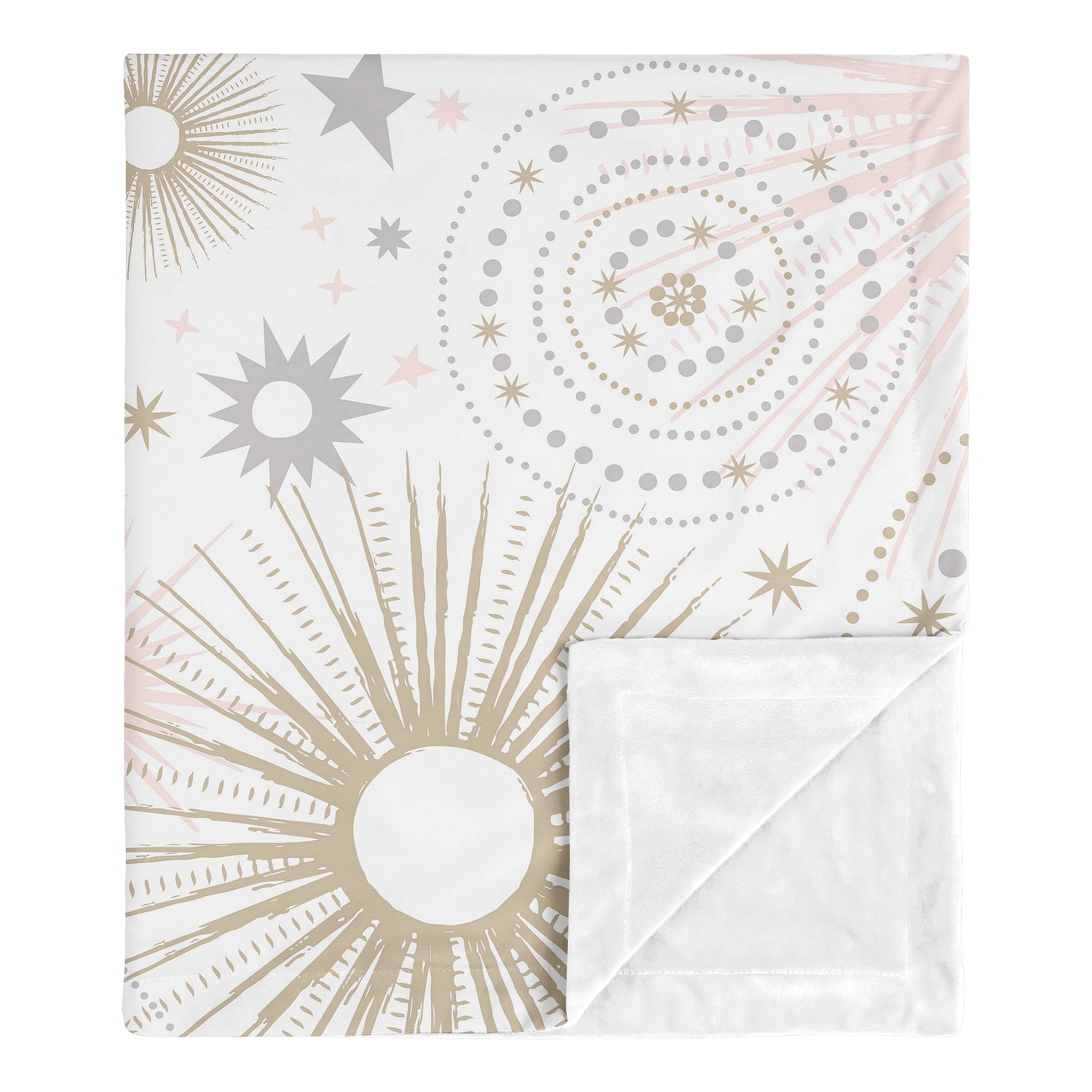 Celestial Pink and Gold Collection Baby Blanket