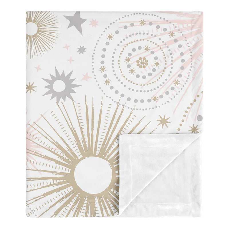 Celestial Pink and Gold Collection Baby Blanket