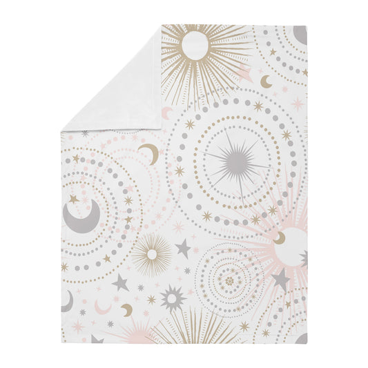 Celestial Pink and Gold Collection Baby Blanket