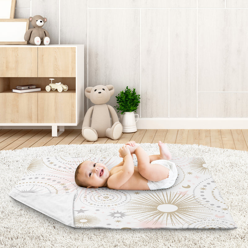 Celestial Pink and Gold Collection Baby Blanket