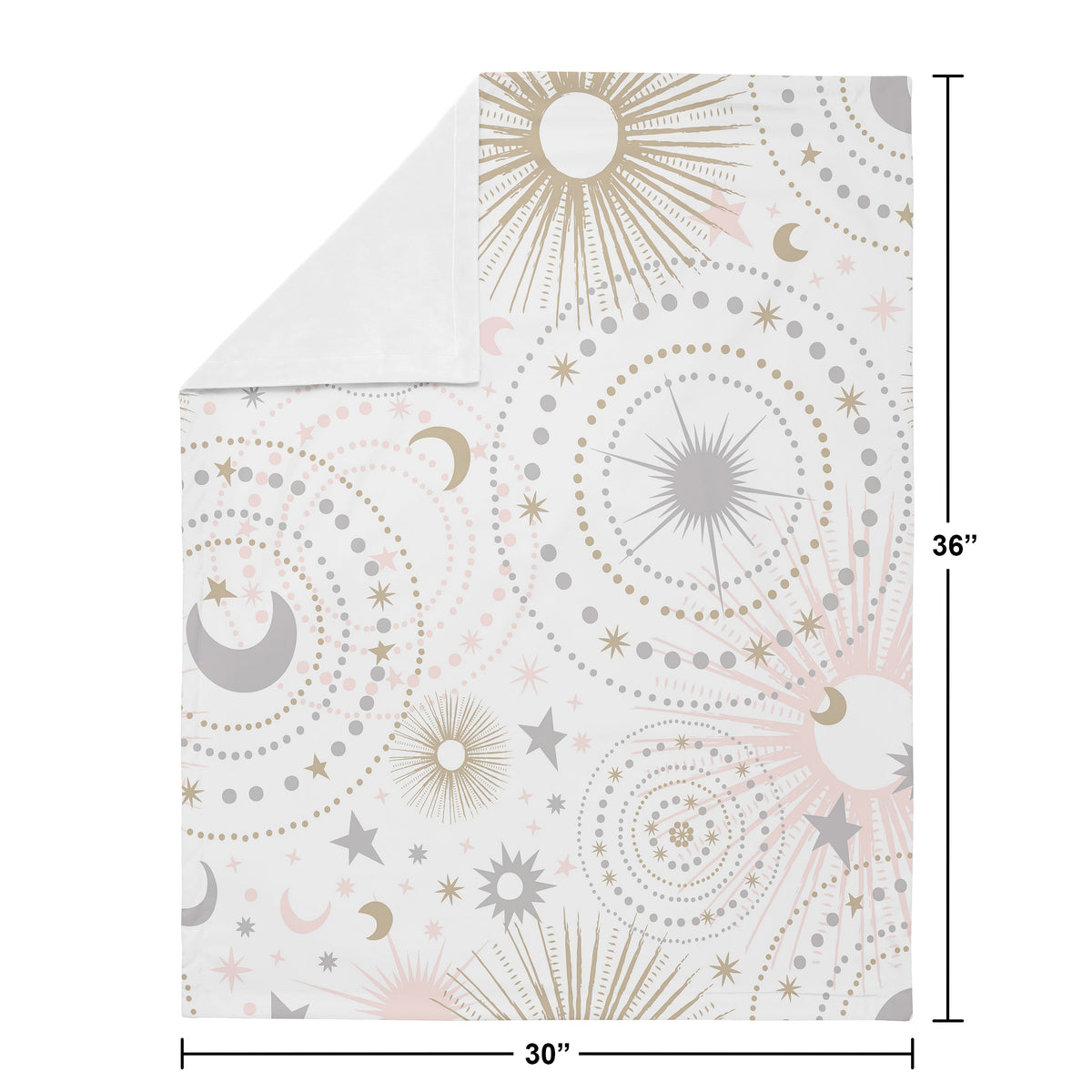 Celestial Pink and Gold Collection Baby Blanket