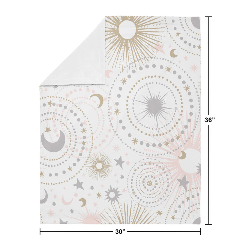 Celestial Pink and Gold Collection Baby Blanket