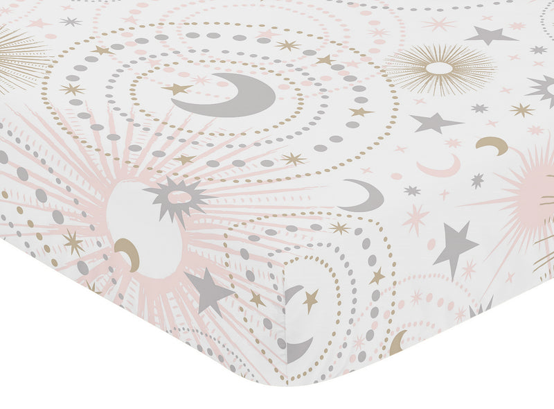 Celestial Pink and Gold Collection Crib Sheet