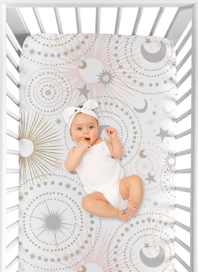 Celestial Pink and Gold Collection Crib Sheet