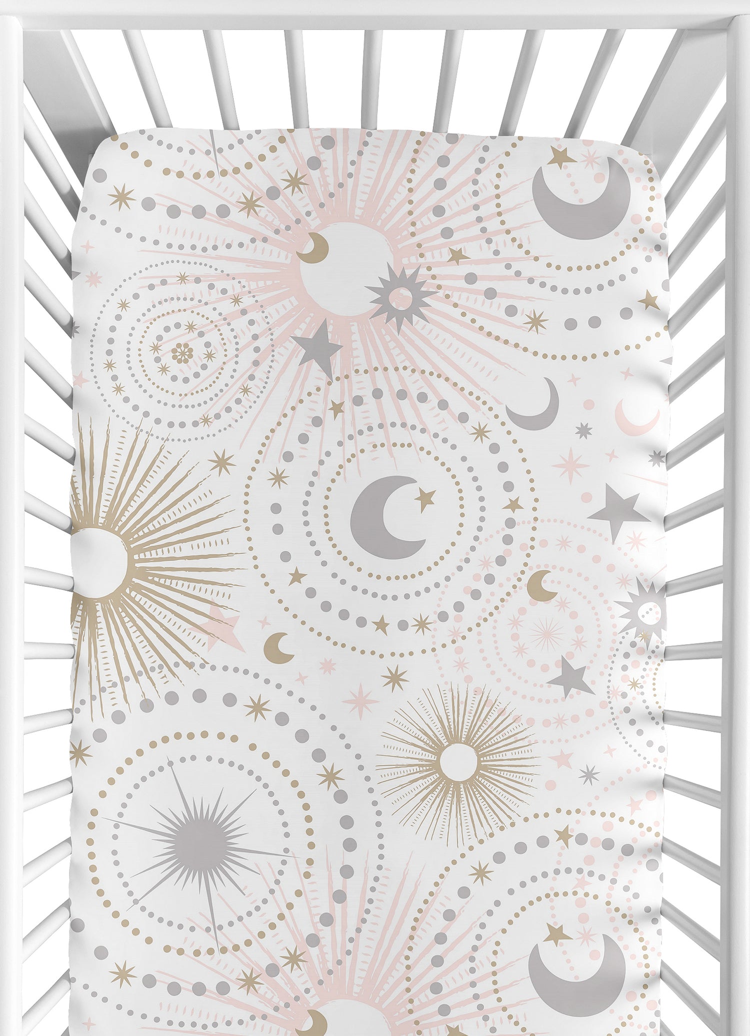 Celestial Pink and Gold Collection Crib Sheet