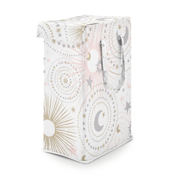 Celestial Pink and Gold Collection Laundry Hamper with Handles
