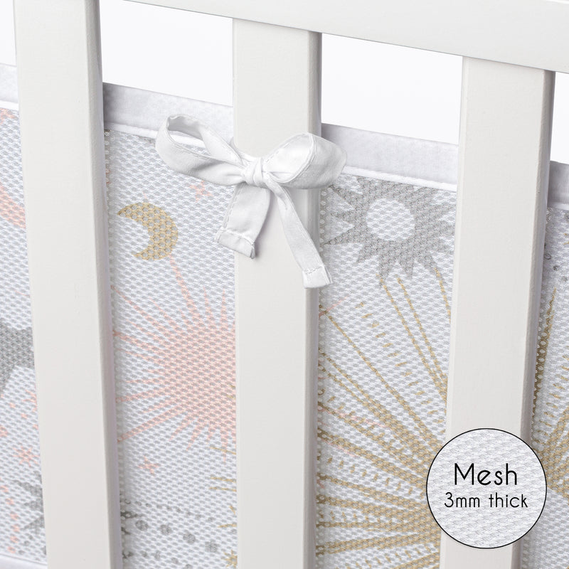 Celestial Pink and Gold Collection Sweet Jojo Designs + BreathableBaby Breathable Mesh Crib Liner