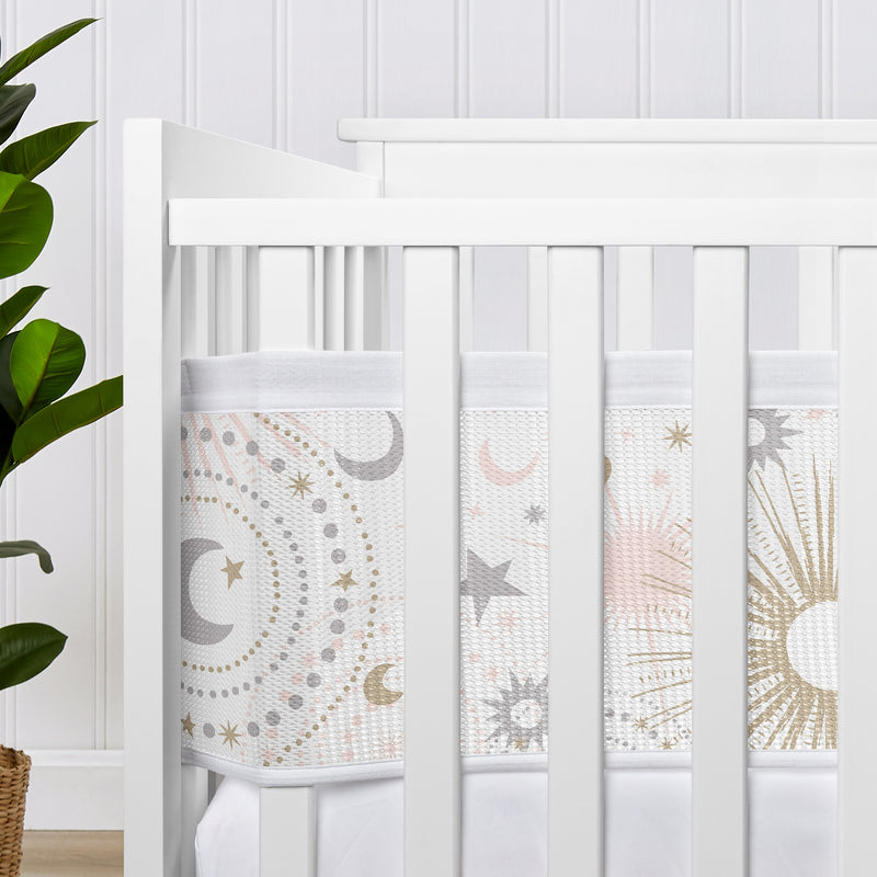 Celestial Pink and Gold Collection Sweet Jojo Designs + BreathableBaby Breathable Mesh Crib Liner