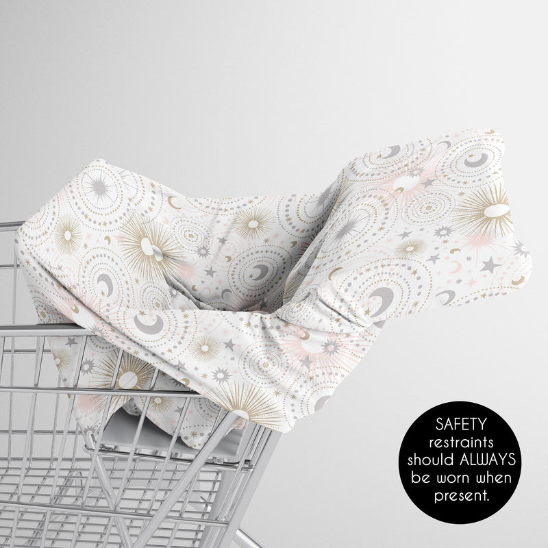 Celestial Pink and Gold Collection Multi Use Baby Car Seat and Nursing Cover