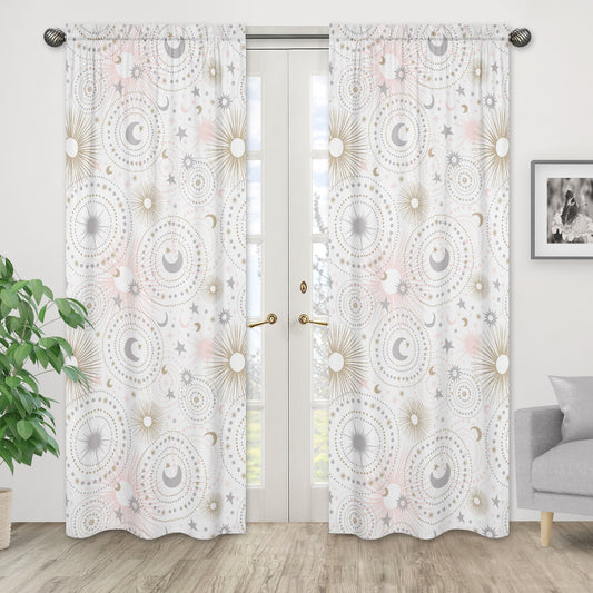 Celestial Pink and Gold Collection Window Panels - Set of 2