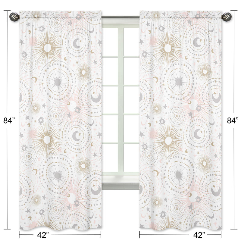 Celestial Pink and Gold Collection Window Panels - Set of 2