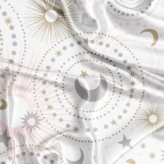Celestial Pink and Gold Collection Satin Fitted Crib Sheet