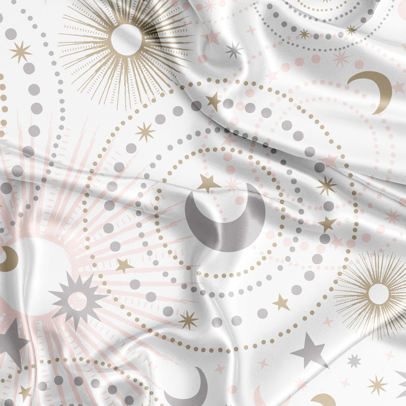 Celestial Pink and Gold Collection Satin Fitted Crib Sheet