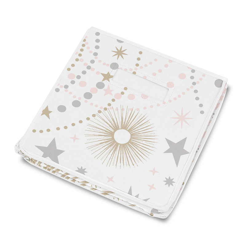 Celestial Pink and Gold Collection Fabric Toy Bin Storage
