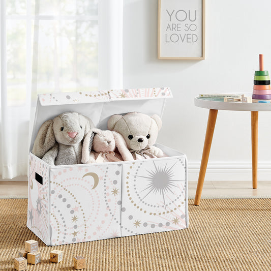 Celestial Pink and Gold Collection Fabric Toy Bin Storage