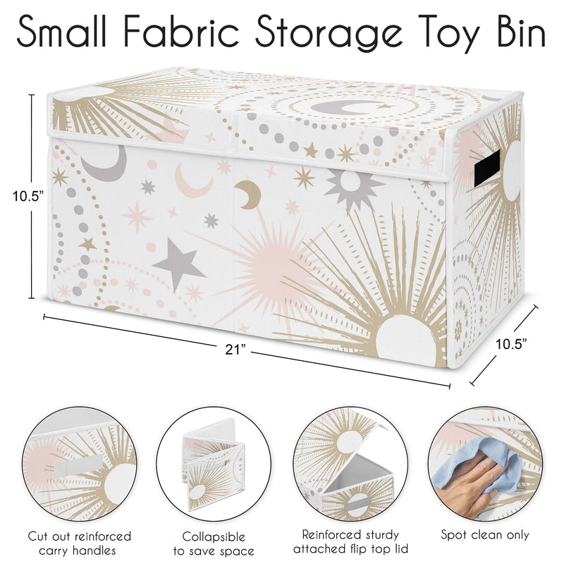 Celestial Pink and Gold Collection Fabric Toy Bin Storage