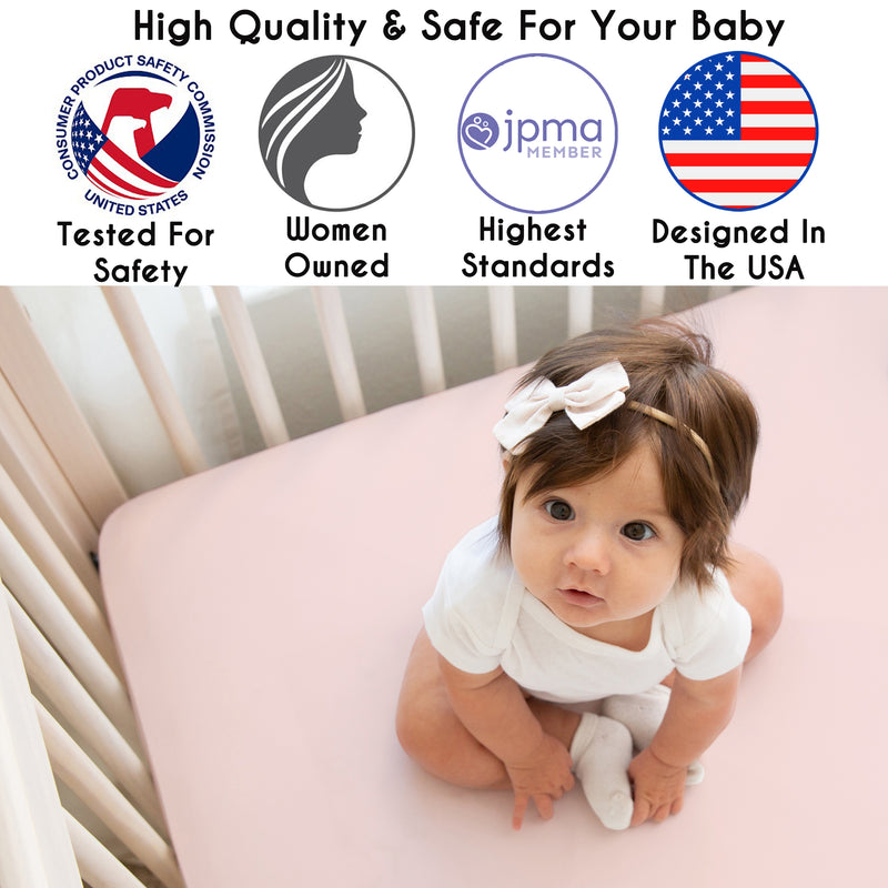 Celestial Pink And Gold Collection 5 Piece Crib Bedding