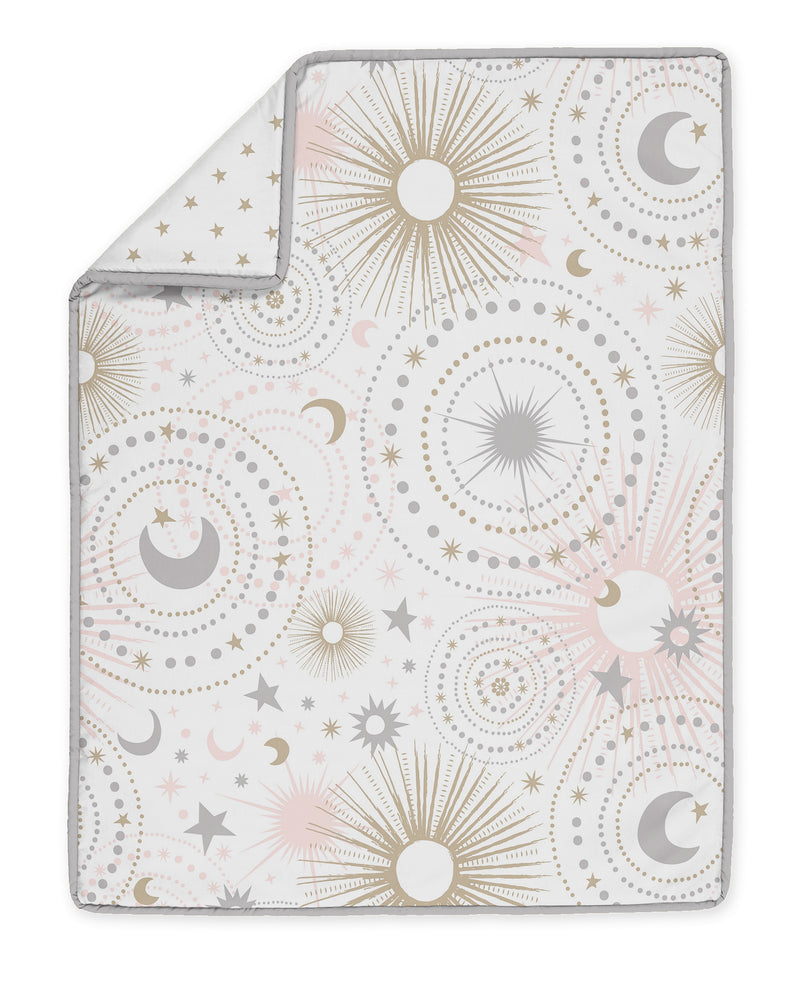 Celestial Pink and Gold Collection Sweet Jojo Designs 6 Piece Crib Bedding + BreathableBaby Breathable Mesh Liner