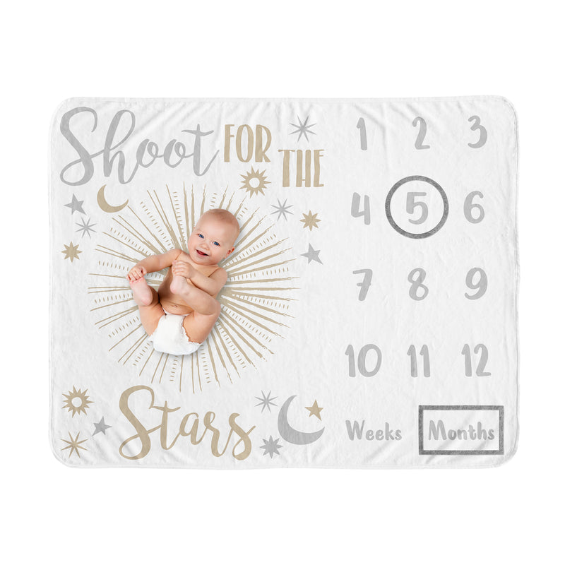 Celestial Pink and Gold Collection Monthly Milestone Baby Blanket