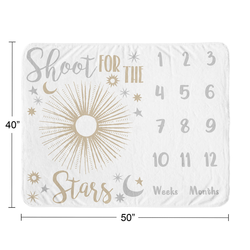 Celestial Pink and Gold Collection Monthly Milestone Baby Blanket