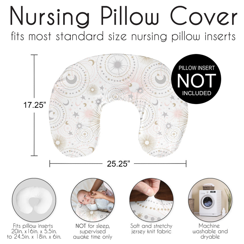 Celestial Pink and Gold Collection Nursing Breastfeeding Pillow Cover